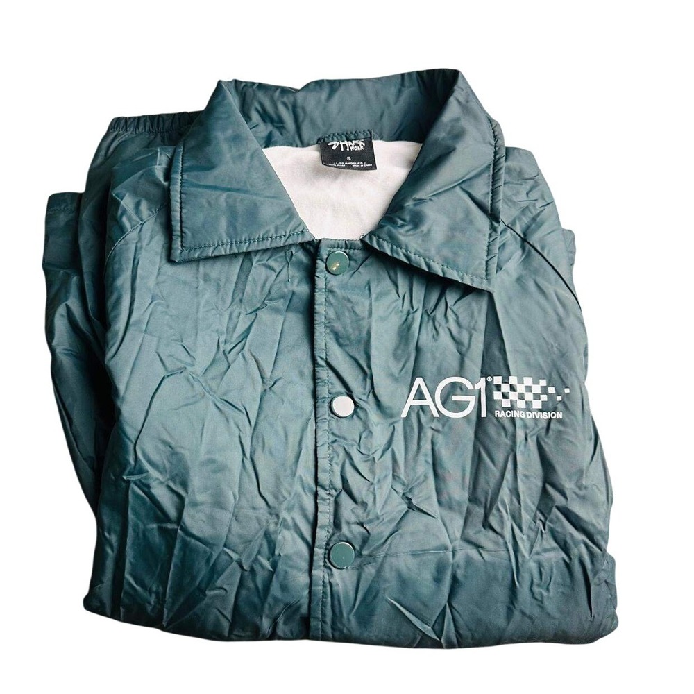 Shaka Wear AG1 Racing‎ Division Coaches Jacket Men S Green Lined Nylon Checkered